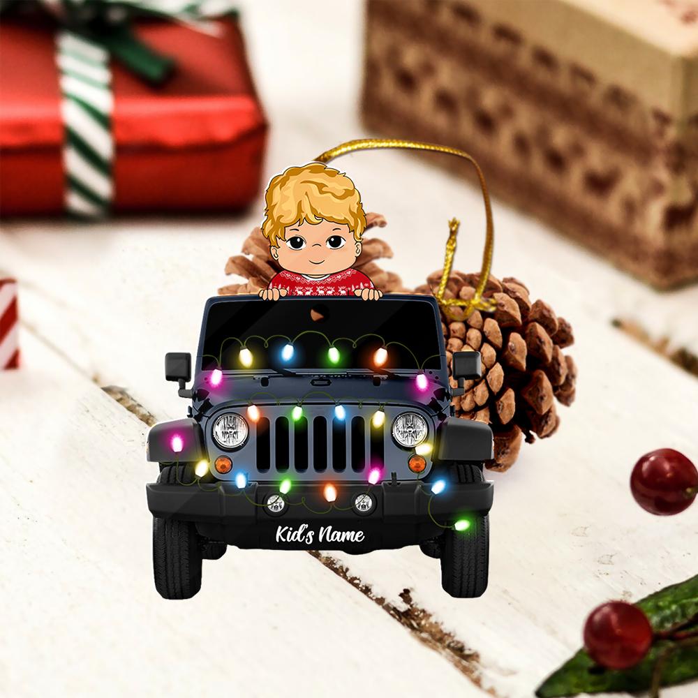 Kid Personalized JP Cut Shape Christmas Ornament 2 Sides Print TRNA Vr2