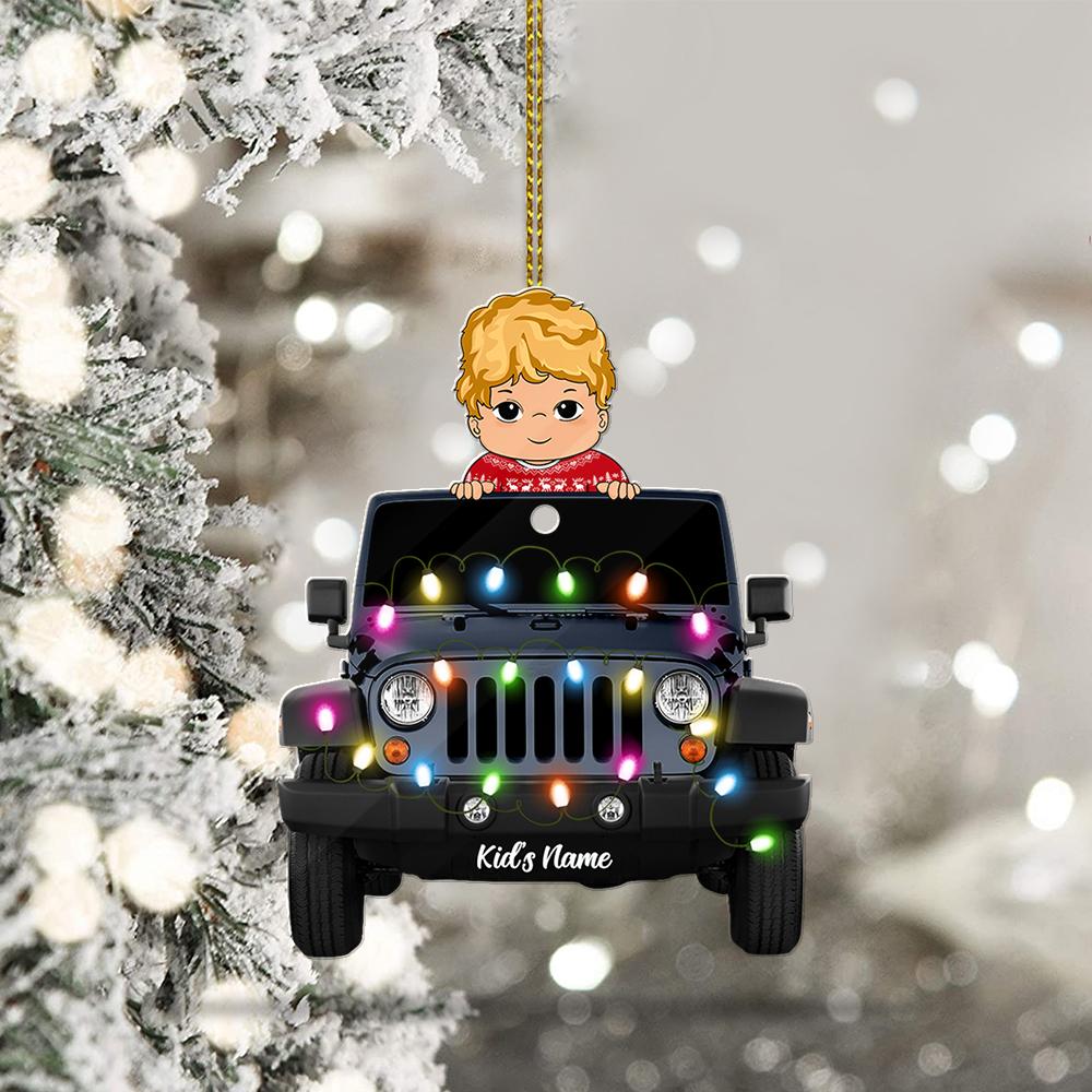 Kid Personalized JP Cut Shape Christmas Ornament 2 Sides Print TRNA Vr2