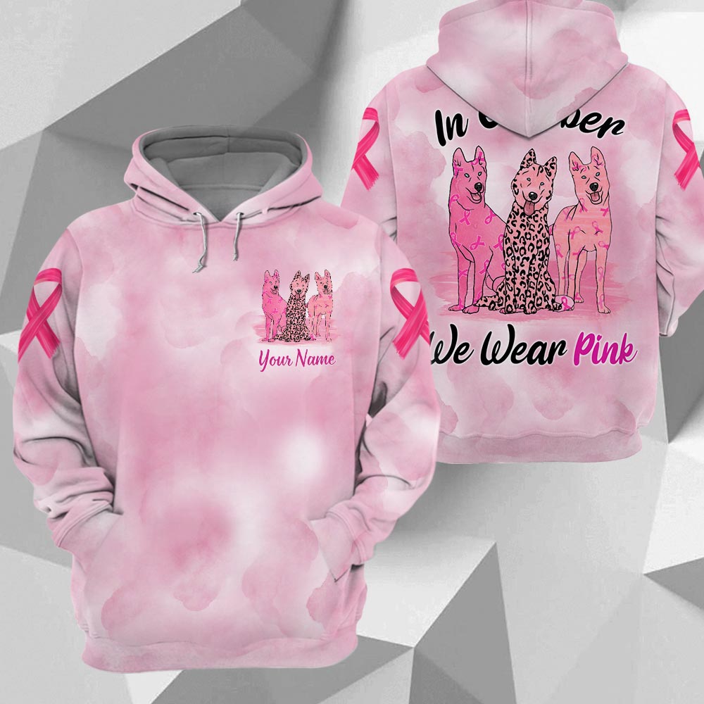 Husky Vr2 In October We Wear Pink, Breast Cancer Awareness Personalized All Over Print Shirt