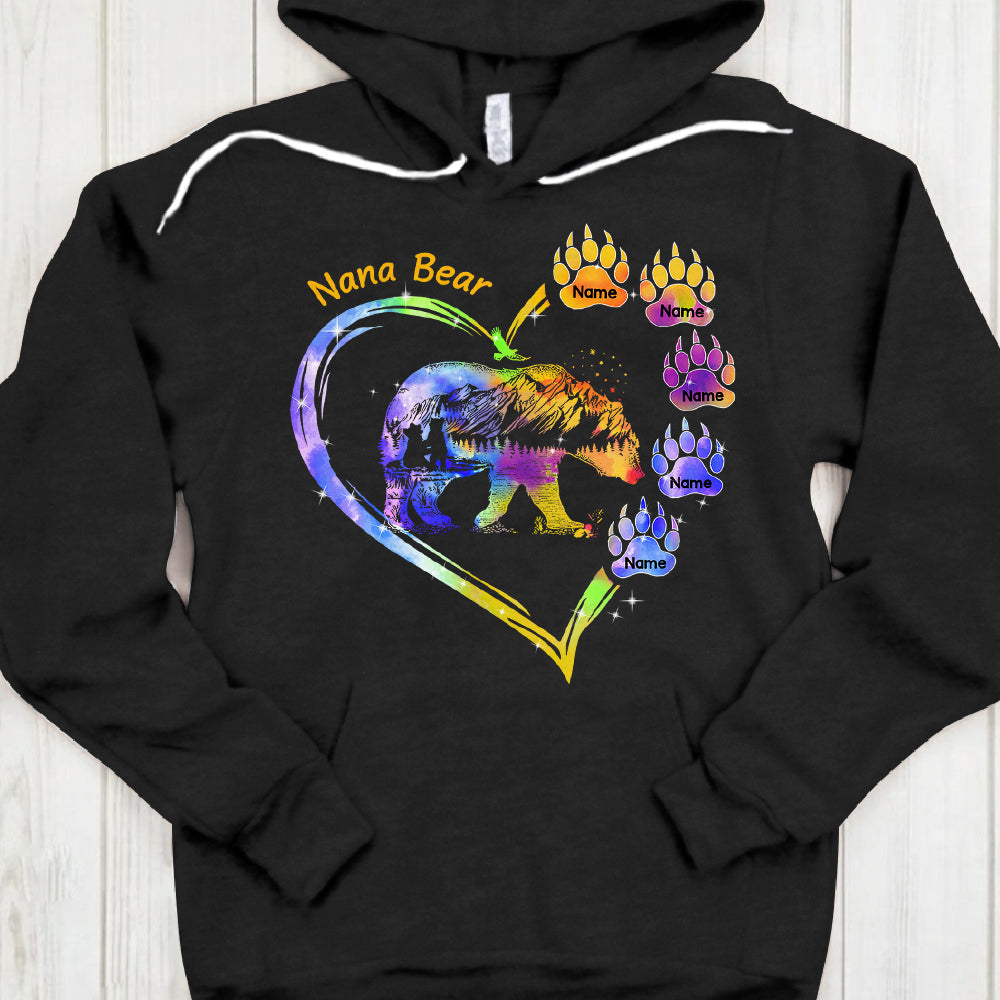 Personalized Grandma Bear T-Shirt , Mom T-Shirts , Nickname & Grandkid's Names Can Be Changed
