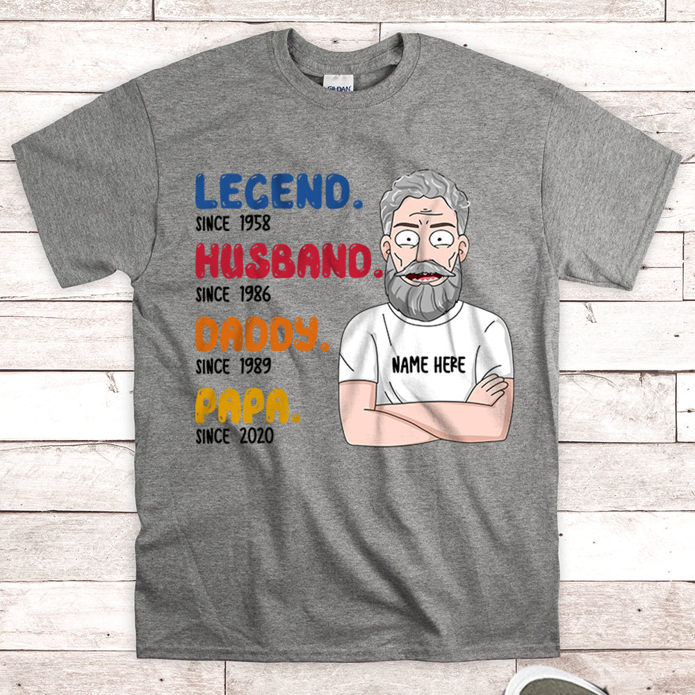 Personalized Legend Husband Daddy Papa Since Year Shirt