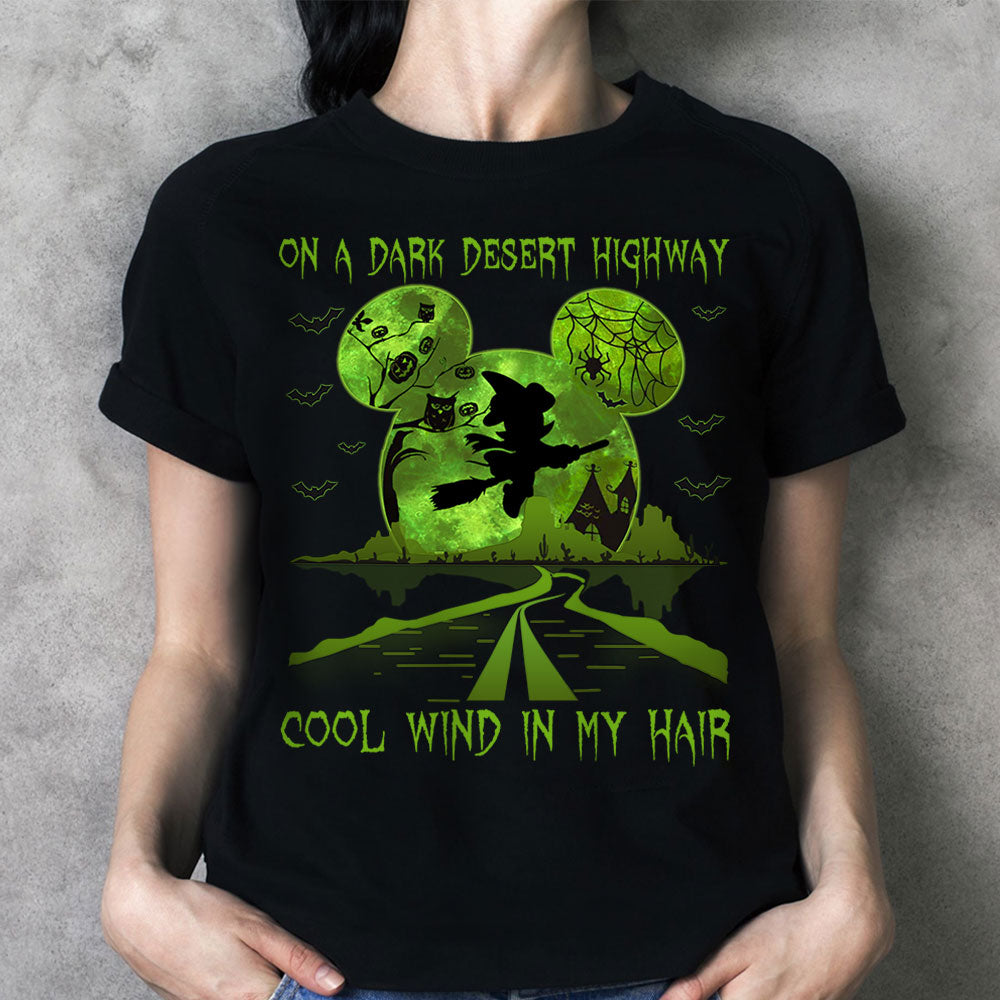 On A Dark Desert Highway Cool Wind In My Hair Road And Moon Vr2 Personalized Shirt
