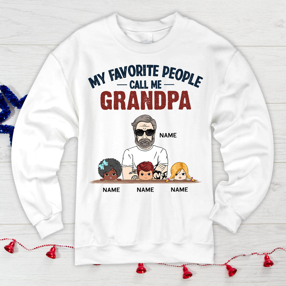 My Favorite People Call Me Grandpa Personalized Shirts, Name, Character & Kid's Name Can Be Changed
