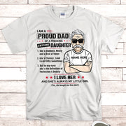 Custom I Am A Proud Dad Of A Freaking Awesome Daughter Shirt, Gift From Daughter For Dad