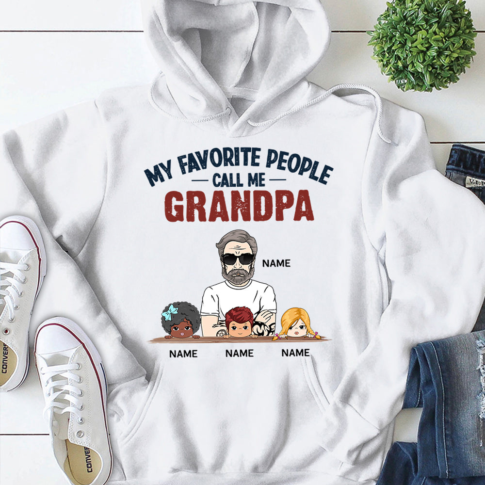 My Favorite People Call Me Grandpa Personalized Shirts, Name, Character & Kid's Name Can Be Changed