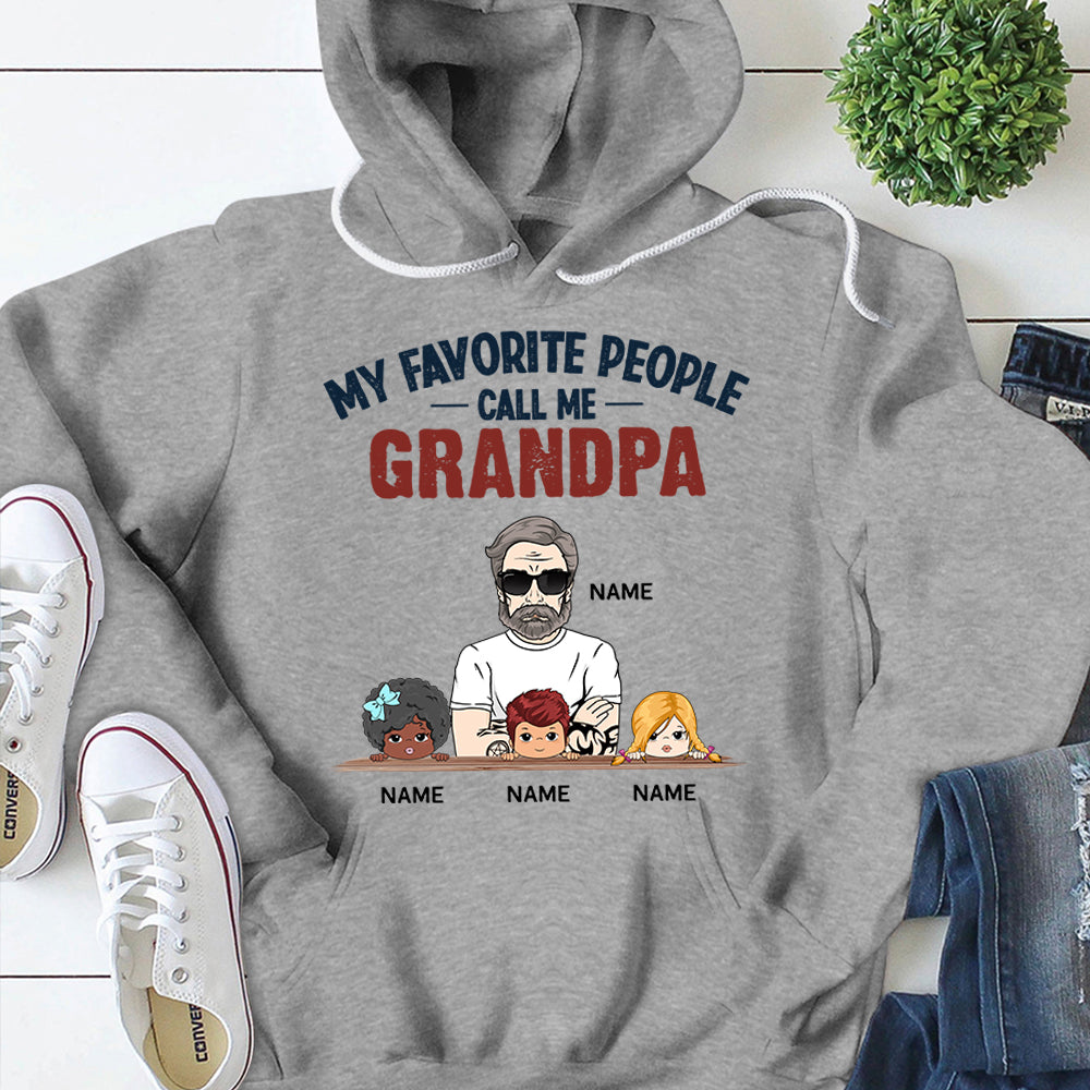 My Favorite People Call Me Grandpa Personalized Shirts, Name, Character & Kid's Name Can Be Changed