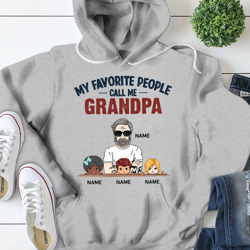 My Favorite People Call Me Grandpa Personalized Shirts, Name, Character & Kid's Name Can Be Changed