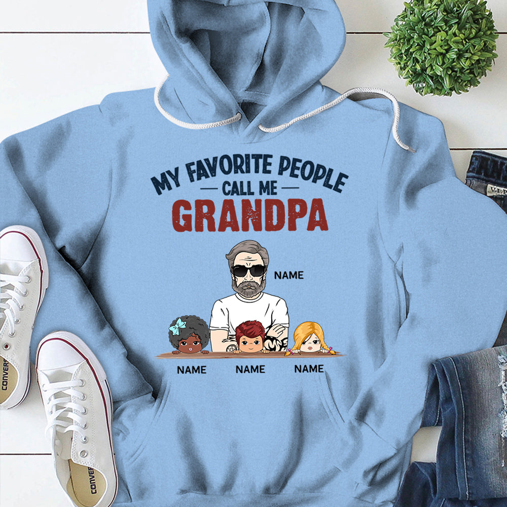 My Favorite People Call Me Grandpa Personalized Shirts, Name, Character & Kid's Name Can Be Changed
