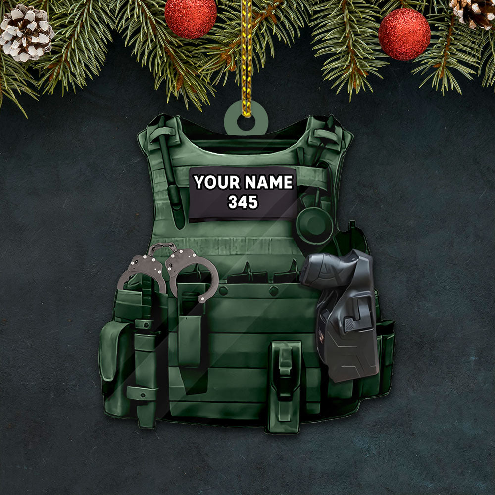 Police Vr4 Custom Shaped Acrylic Ornament Two Sides Prints, Made By Acrylic And The 2 Sides Are The Same