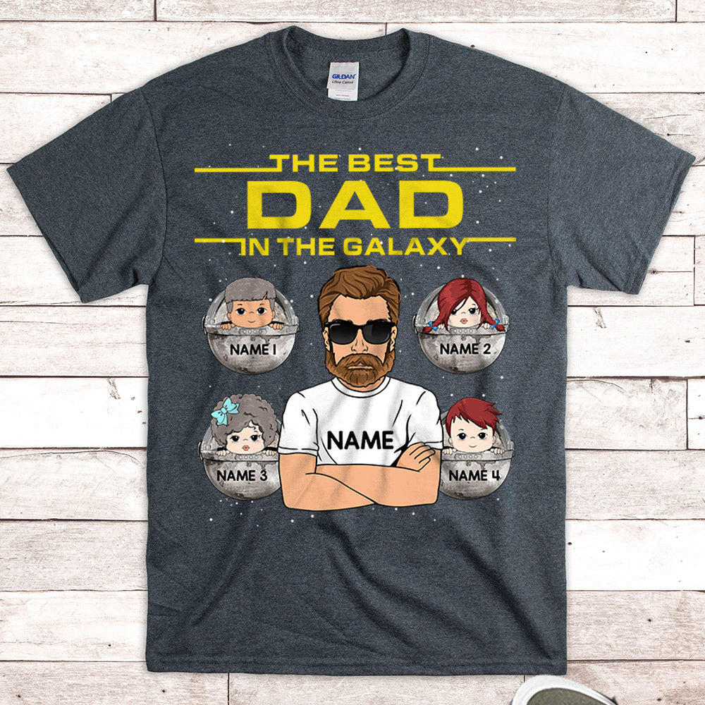 The Best Dad In The Galaxy Just Ask My Kids Personalized Shirt For Dad