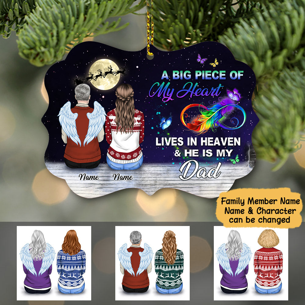 A big piece of My Heart lives in heaven & He is my Brother, Memorial Christmas Gift, Personalized Ornament for you & your beloved one