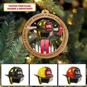 Firefighter's Helmet, Custom Cut Shaped Wood & Acrylic Ornament