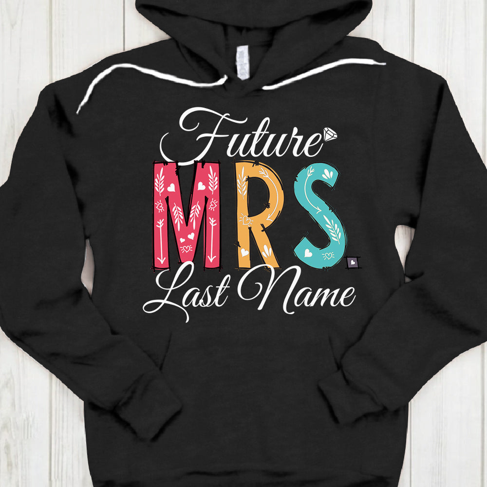 Personalized Last Name Boyfriend Future Mrs. Last Name Relaxed Boyfriend Shirt