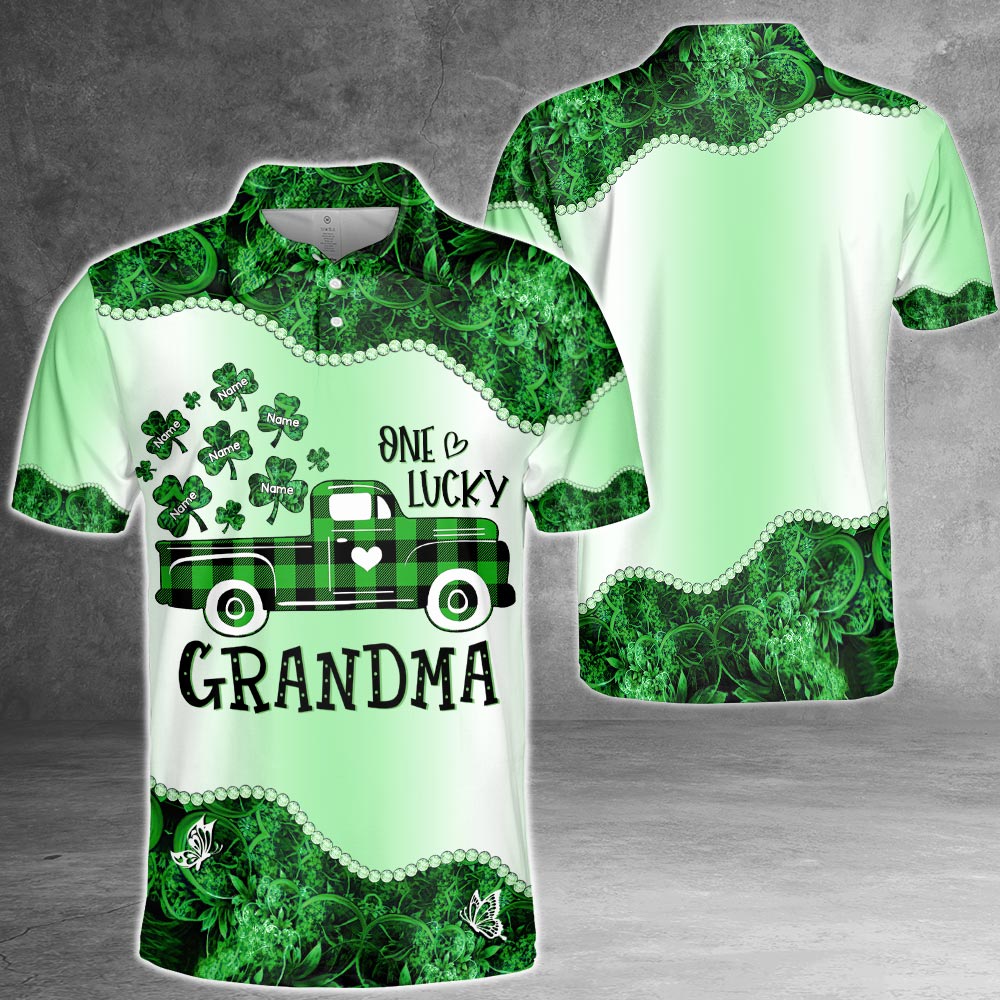 One Lucky Grandma St.Patrick's Day Personalized All Over Print Shirt For Grandma