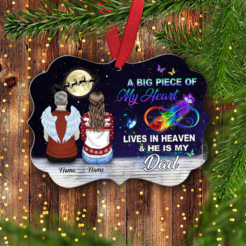 A big piece of My Heart lives in heaven & He is my Brother, Memorial Christmas Gift, Personalized Ornament for you & your beloved one