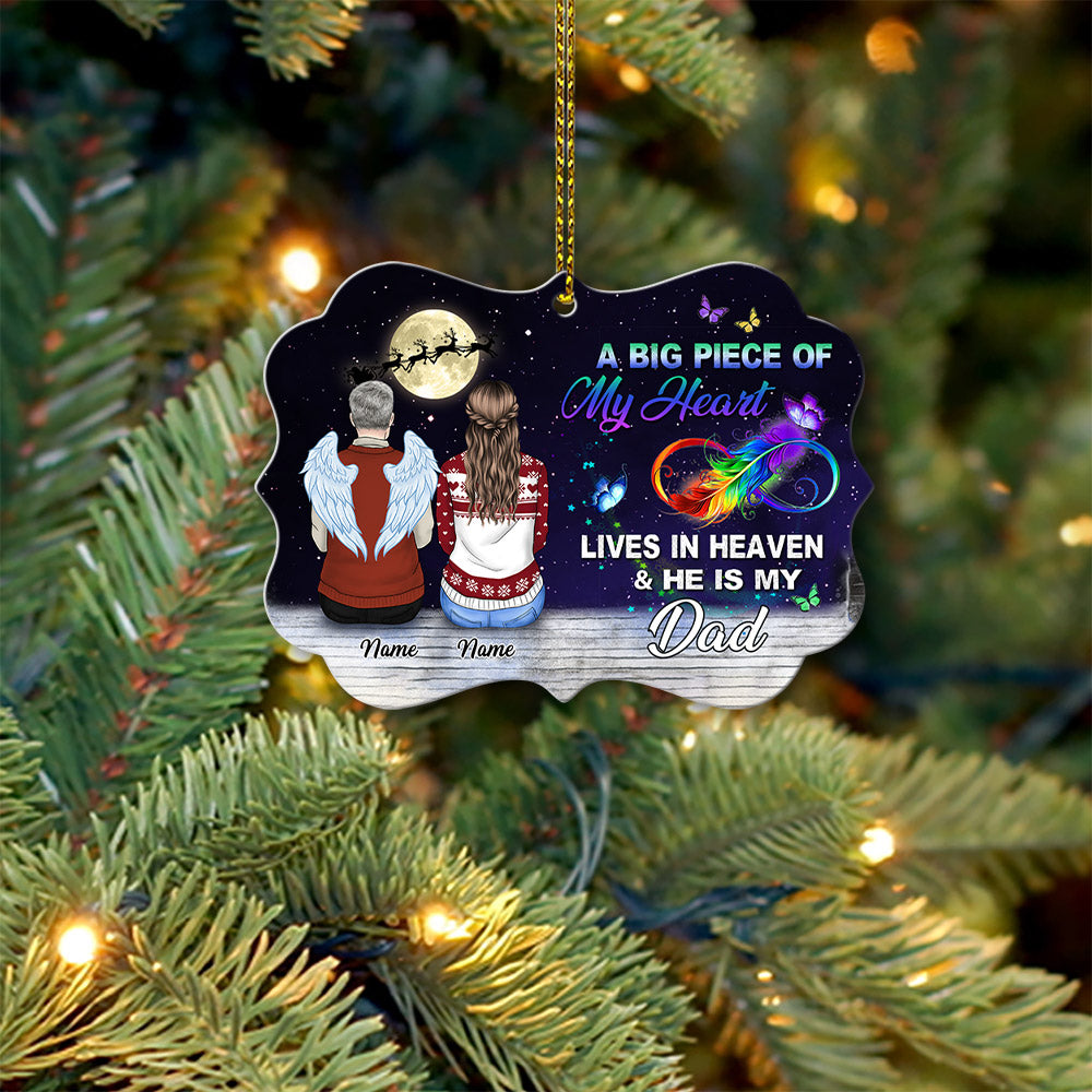 A big piece of My Heart lives in heaven & He is my Brother, Memorial Christmas Gift, Personalized Ornament for you & your beloved one