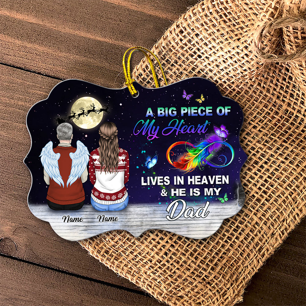 A big piece of My Heart lives in heaven & He is my Brother, Memorial Christmas Gift, Personalized Ornament for you & your beloved one