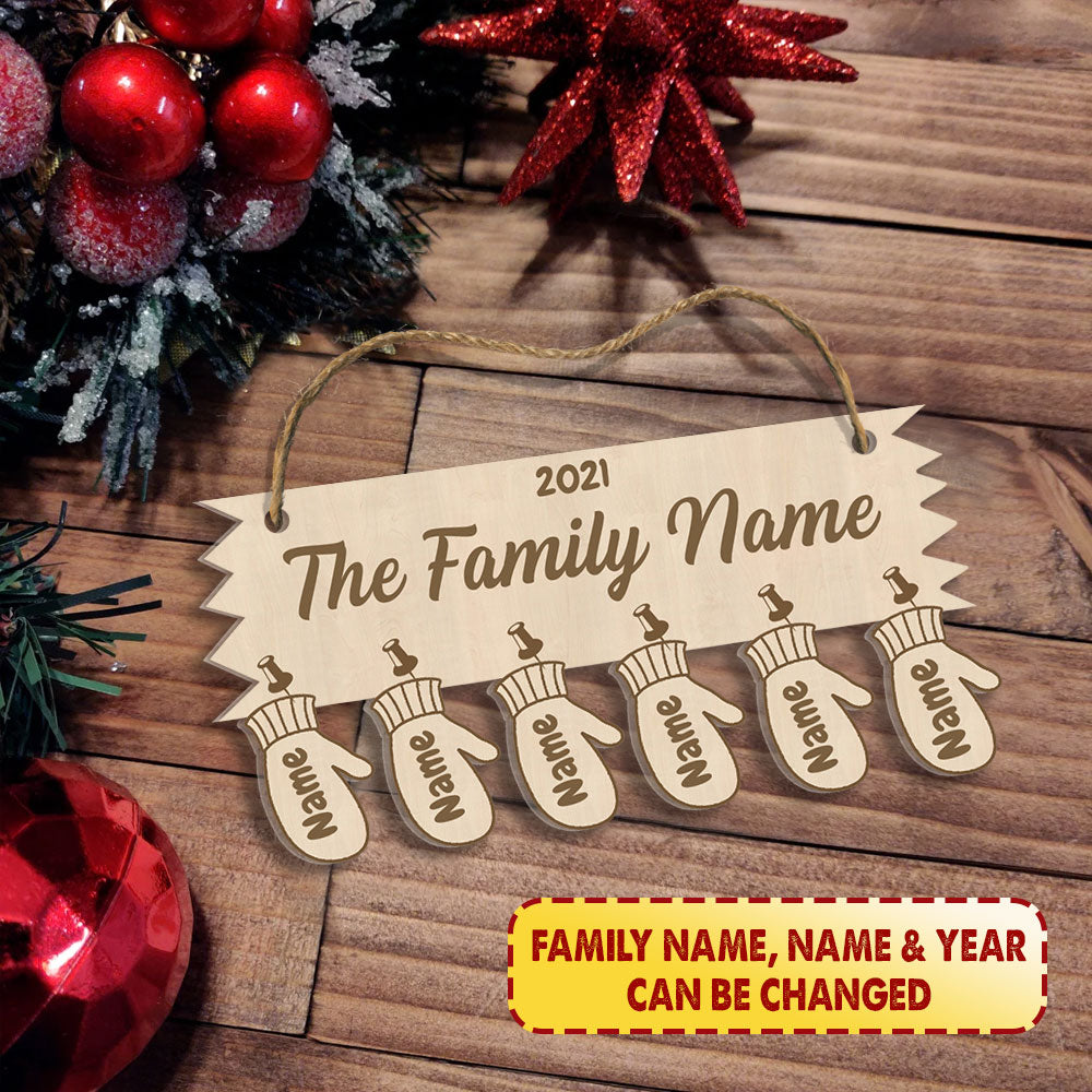 Family Name Personalized Acrylic Ornament 2 Sides Print, Made By Acrylic And The 2 sides Are The Same