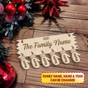Family Name Personalized Acrylic Ornament 2 Sides Print, Made By Acrylic And The 2 sides Are The Same