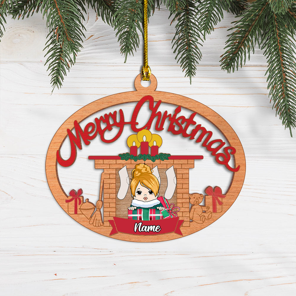 Kid Greatest Gifts Of Life Cozy Fireplace Personalized Shape Wood Ornament For Kid From Family Member HN98 LOQN, Made By Wood And One Side Print