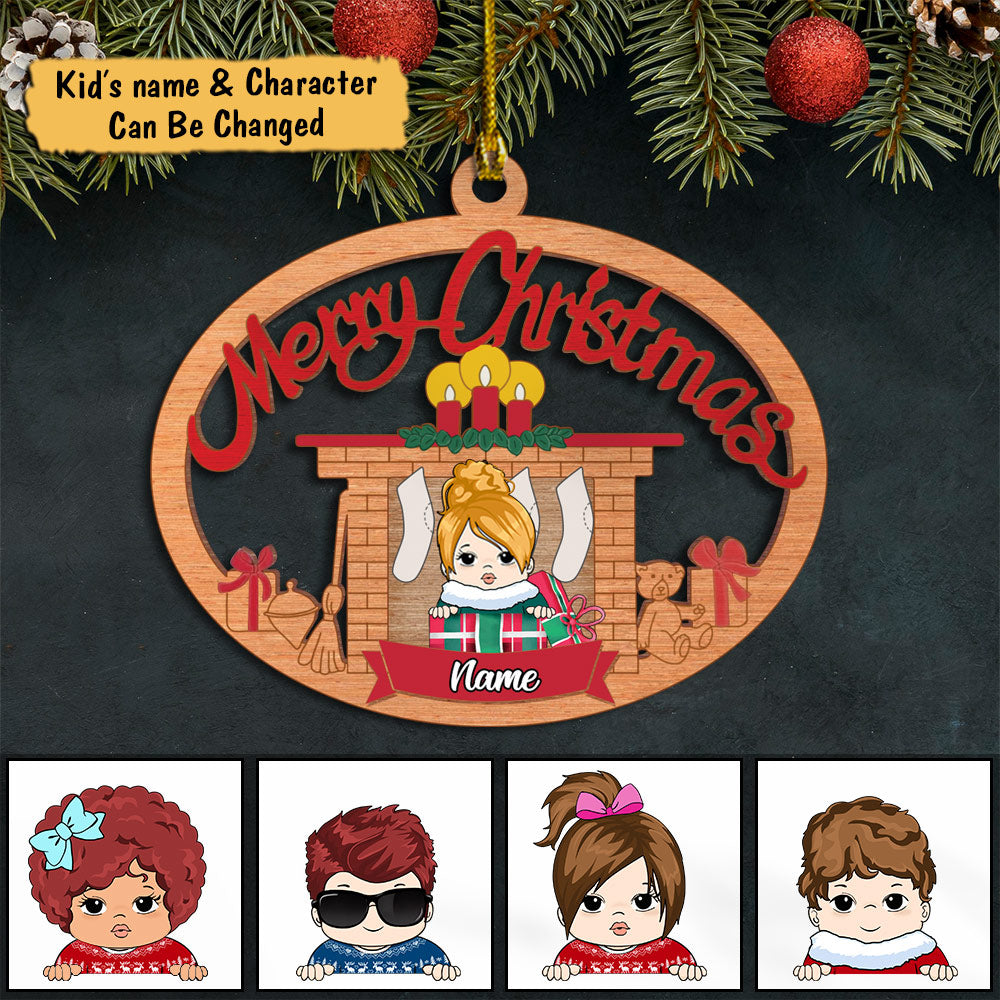 Kid Greatest Gifts Of Life Cozy Fireplace Personalized Shape Wood Ornament For Kid From Family Member HN98 LOQN, Made By Wood And One Side Print