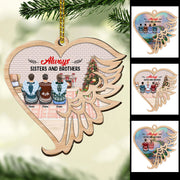 Always Sisters And Brother Personalized Aluminium Angle Wings Ornament TRNA