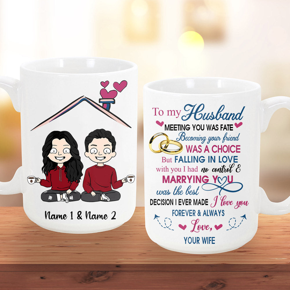 Personalized Shirt For Couples, Meeting You Was Fate Becoming Your Friend Was A Choice, Names & Characters Can Be Changed