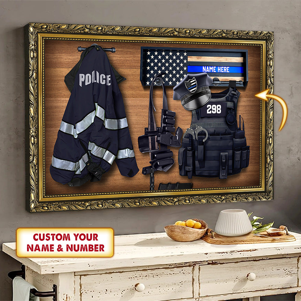 Personalized Police Bulletproof Vest Canvas Prints Vr3