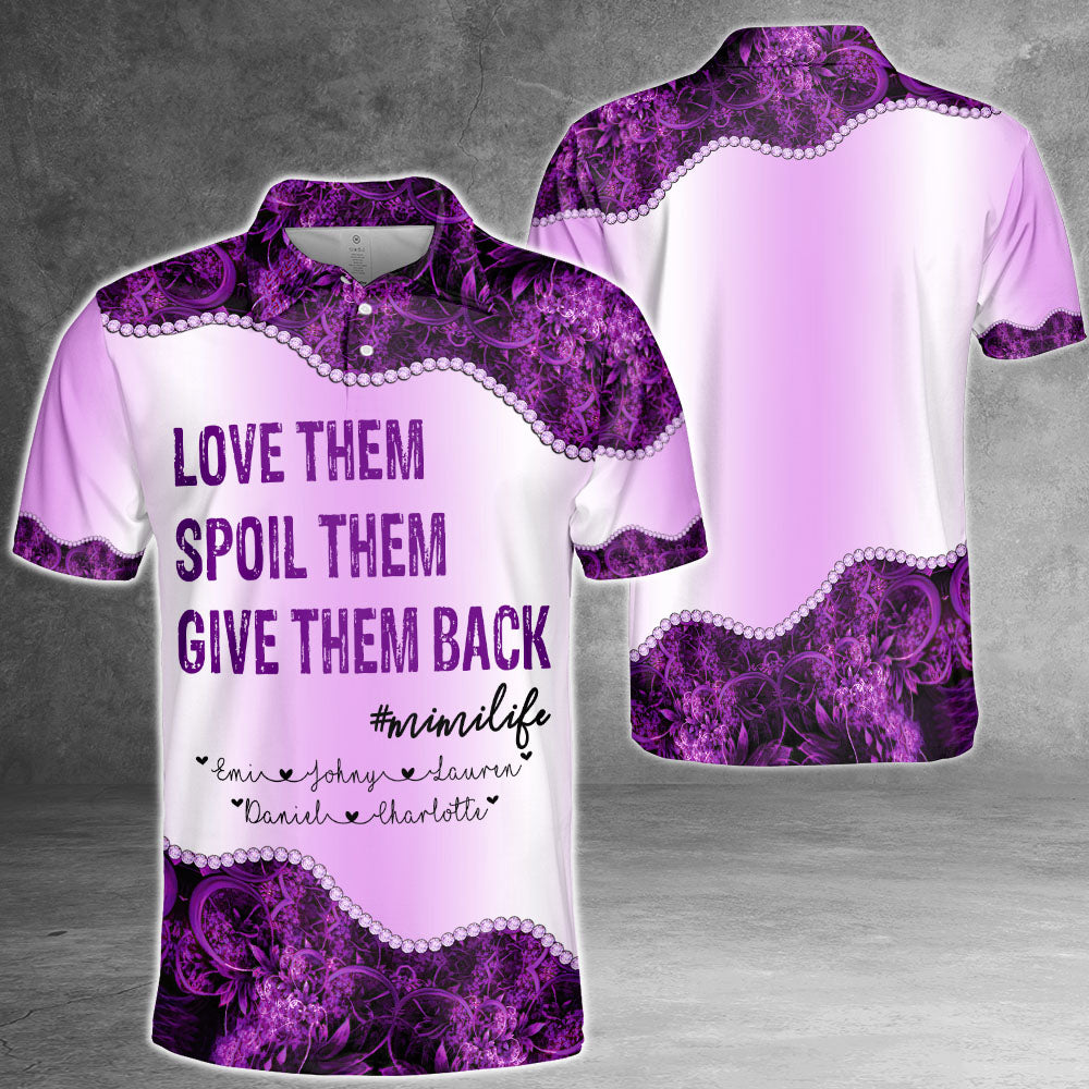 Personalized Nickname Grandma And Grandkid's Names All Over Print Shirts Love Them Spoil Them Give Them Back All Over Print Shirts For Grandma