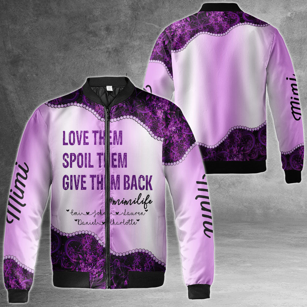 Personalized Nickname Grandma And Grandkid's Names All Over Print Shirts Love Them Spoil Them Give Them Back All Over Print Shirts For Grandma