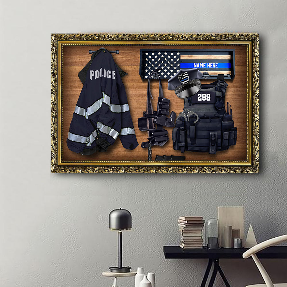 Personalized Police Bulletproof Vest Canvas Prints Vr3