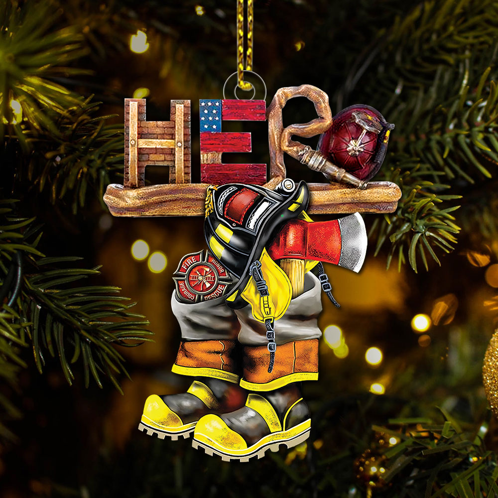 Cute Firefighter Acrylic Ornament, Made By Acrylic And The 2 Sides Are The Same