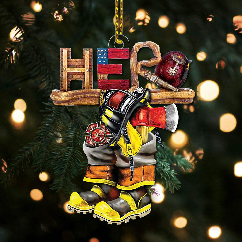 Cute Firefighter Acrylic Ornament, Made By Acrylic And The 2 Sides Are The Same