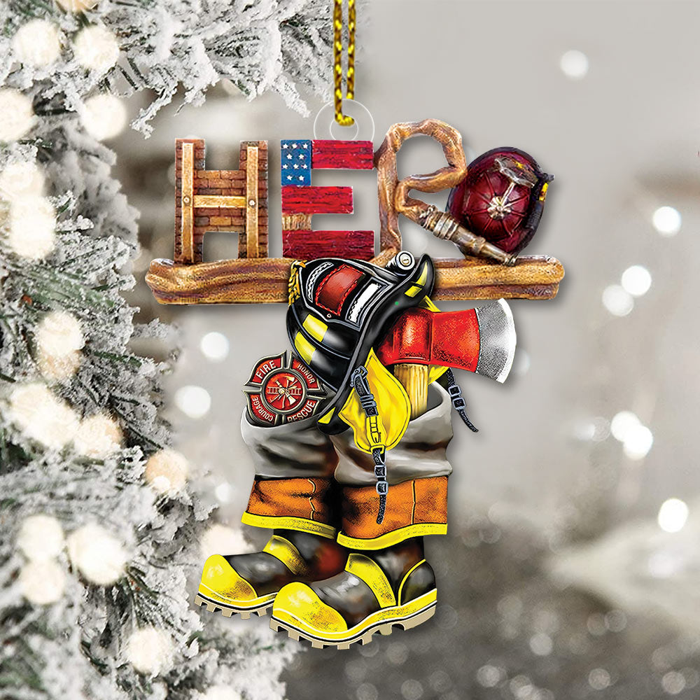 Cute Firefighter Acrylic Ornament, Made By Acrylic And The 2 Sides Are The Same