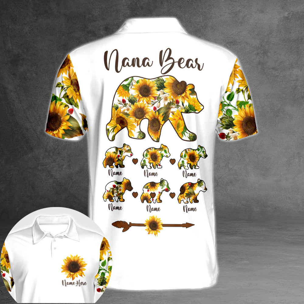Personalized Grandma Bear Sunflower Pattern All Over Print Shirts For Grandma Nana Gigi Mimi Grandmother