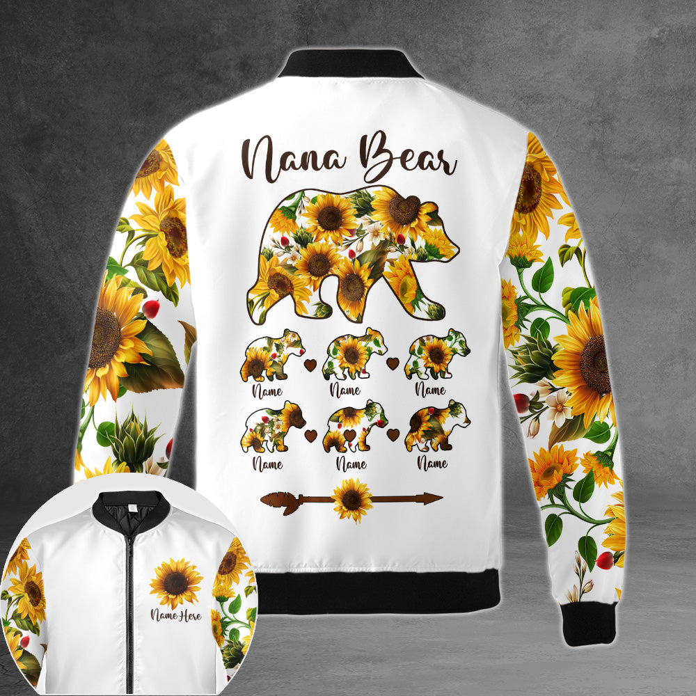 Personalized Grandma Bear Sunflower Pattern All Over Print Shirts For Grandma Nana Gigi Mimi Grandmother