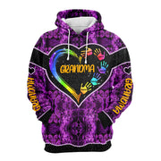 Grandma Heart And Grandkids Hands Personalized All Over Print Shirt, 3D Shirt For Grandma