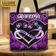 Blessed To Be Called Grandma Hologram Heart Personalized Tote Bag For Grandma