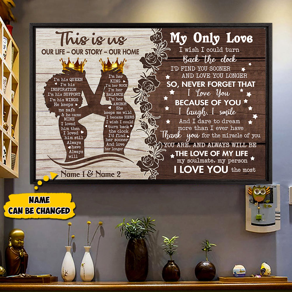 Custom This Is Us, Our Life Our Story Our Home Poster & Canvas For Black Couples, Black Love Art, Name Can Be Changed