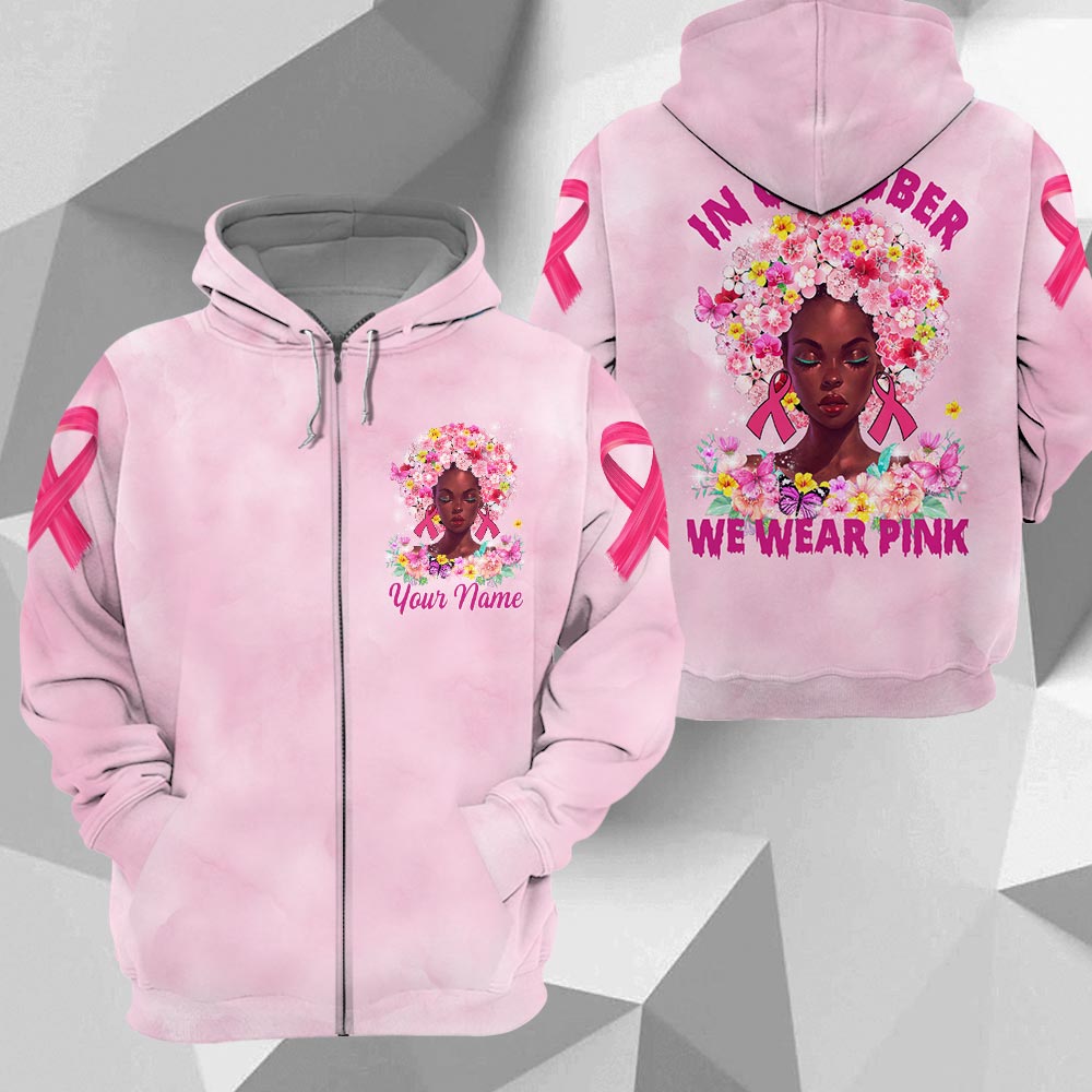 In October We Wear Pink, All Over Print Shirts For Black People Helping Raise Awareness Of Breast Cancer, Black Queen