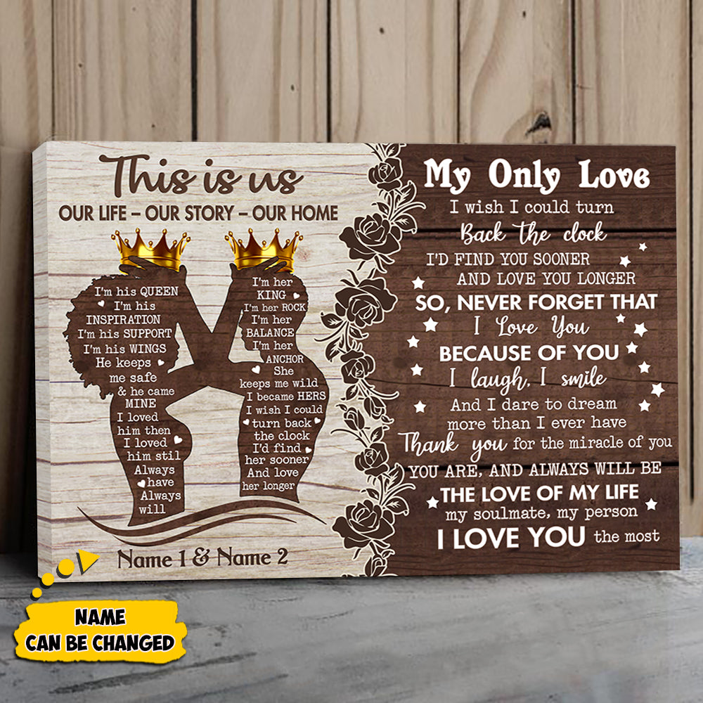 Custom This Is Us, Our Life Our Story Our Home Poster & Canvas For Black Couples, Black Love Art, Name Can Be Changed