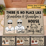 There Is No Place Like Grandma And Grandpa's House Personalized Doormat For Grandparents Lihd