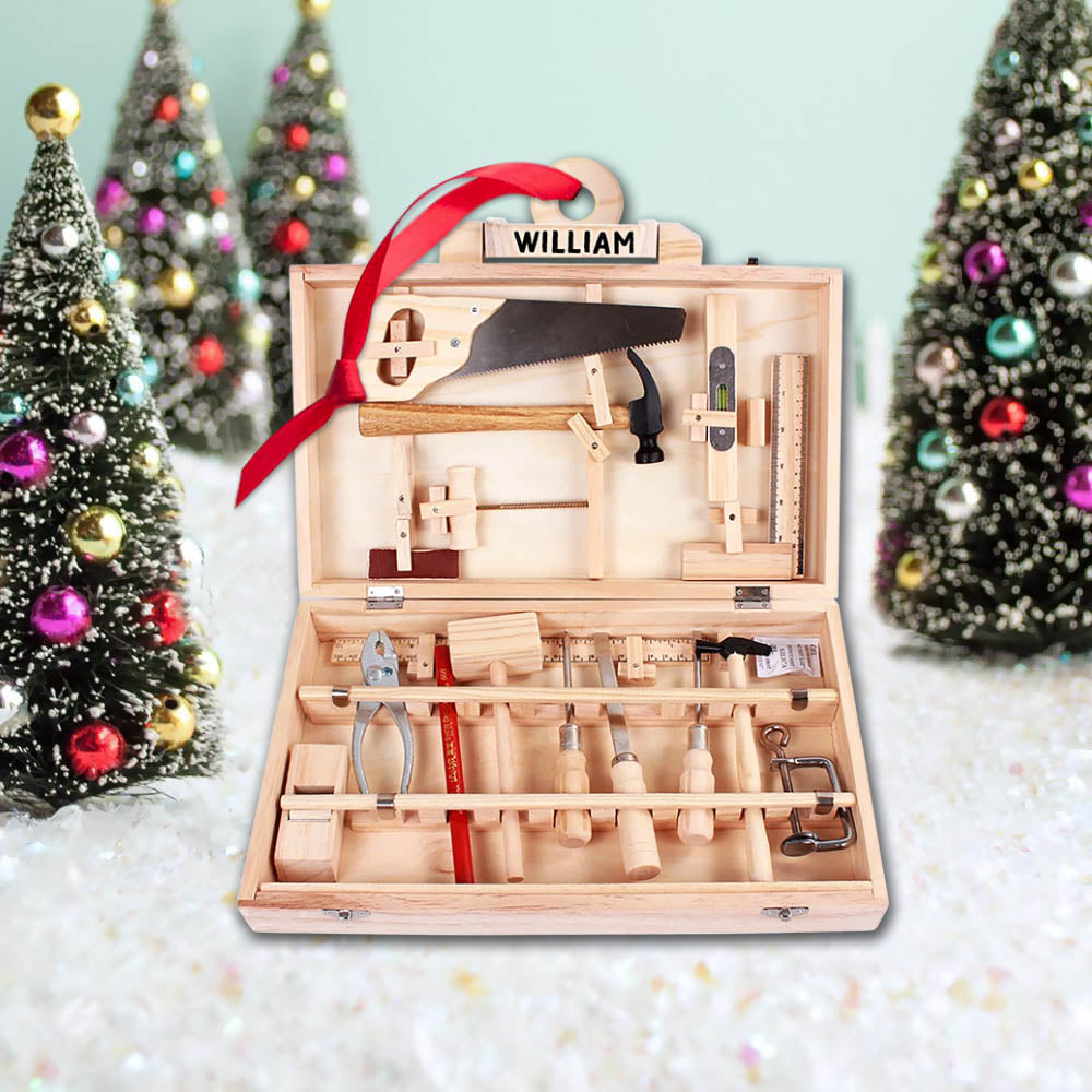 Carpenter Tool Box, Custom Cut Shaped Acrylic Ornament Two Sides Print, Made By Acrylic And The 2 Sides Are The Same