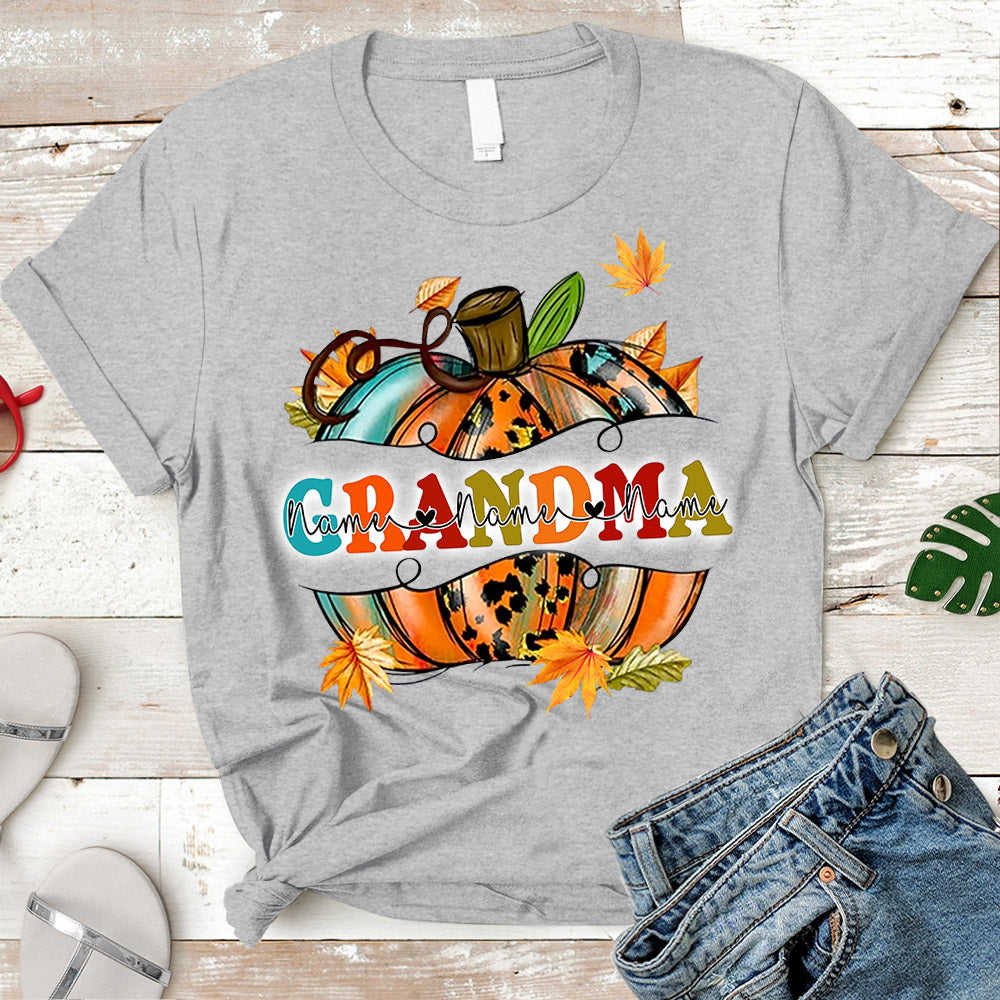 Fall Pumpkin Grandma Personalized Shirts