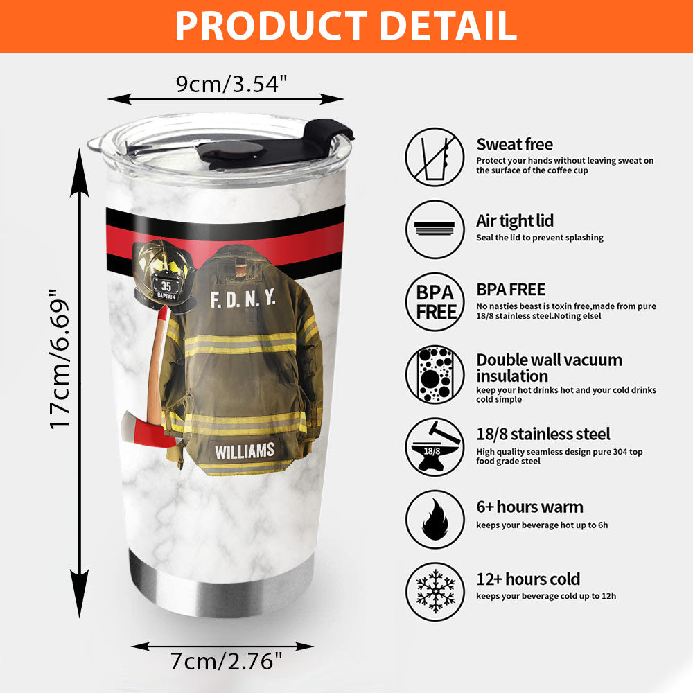 Personalized Firefighter Armor Clothes And Helmet Tumbler For Firefighter Vr2