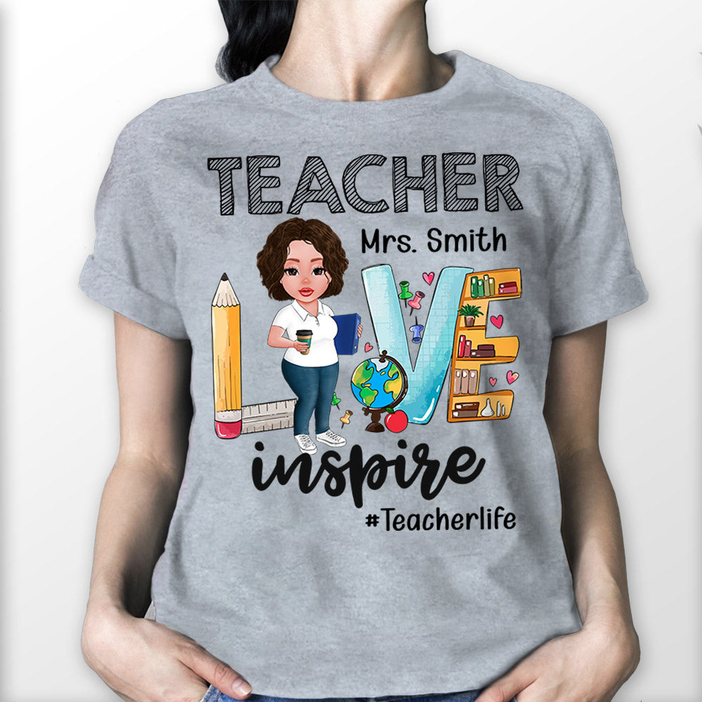 Teach Love Spoil Cute Back To School Personalized Shirt For Teacher Vr2
