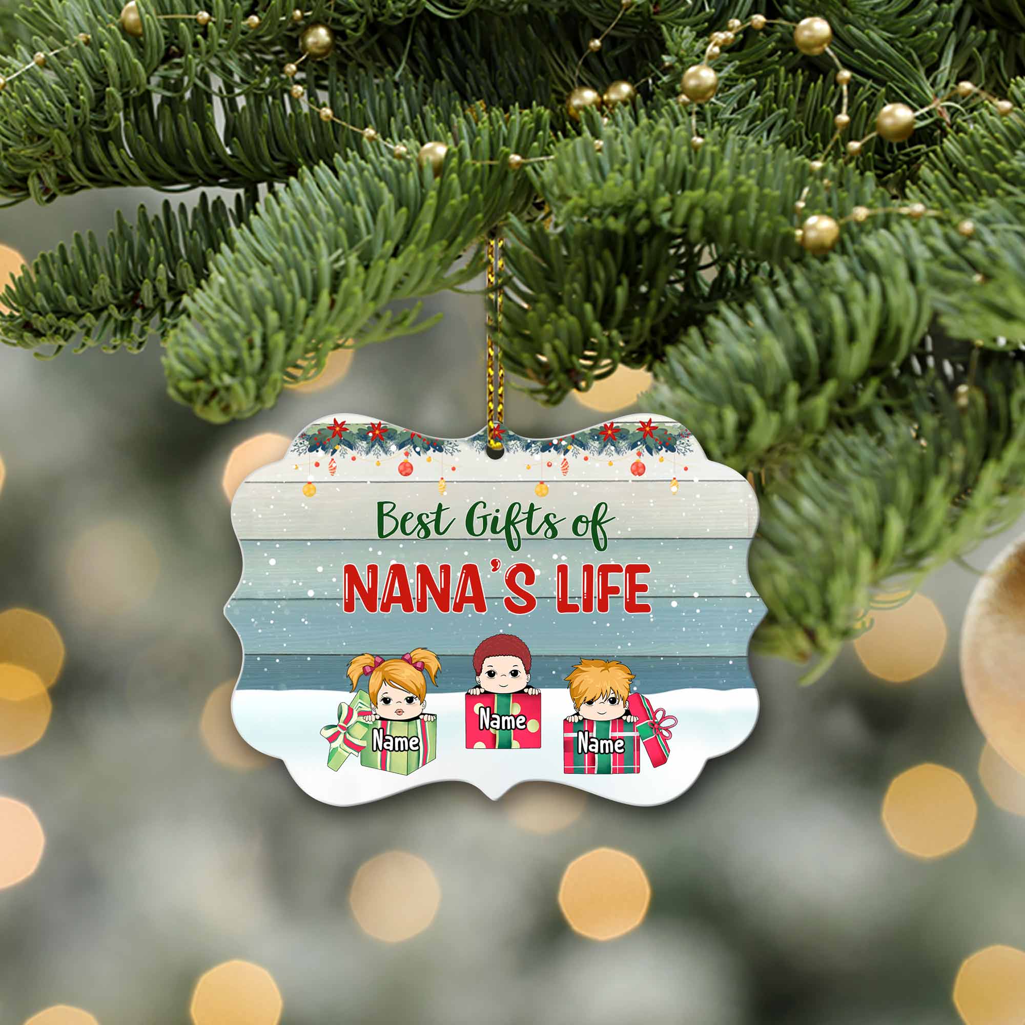 Best Gifts Of Nana's Life Personalized Christmas Medallion Ornament