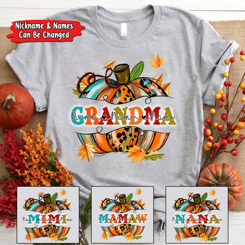 Fall Pumpkin Grandma Personalized Shirts